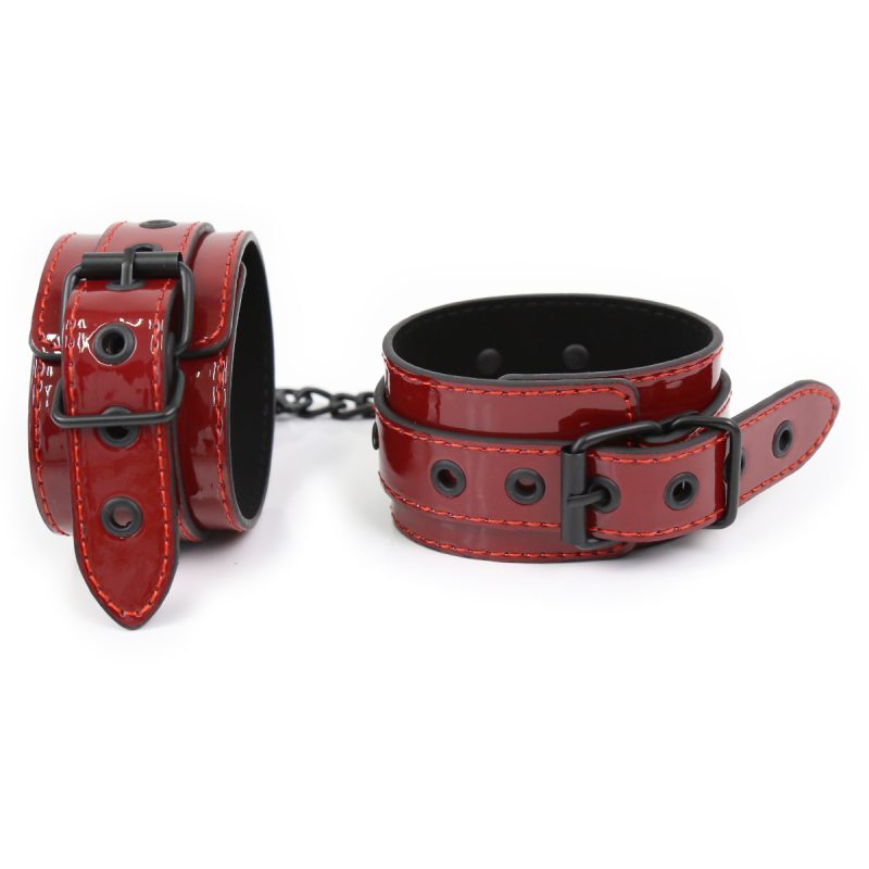 ‘Under Arrest’ - Red Faux Leather Patent Handcuffs