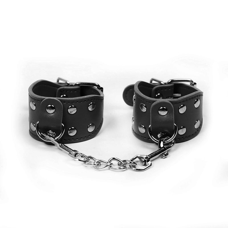 'Bind Me' Faux Leather Studded Wrist Restraints