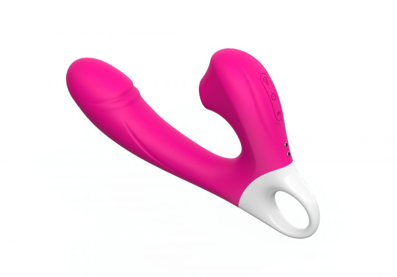 The Boss’s Wife! Dual-Action Clit Sucker & G-Spot Vibrator, magnetic charging, waterproof, ergonomic handle.